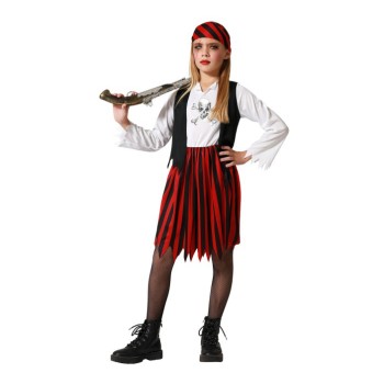 Disfraz Pirata Rojo y Negro para Niña