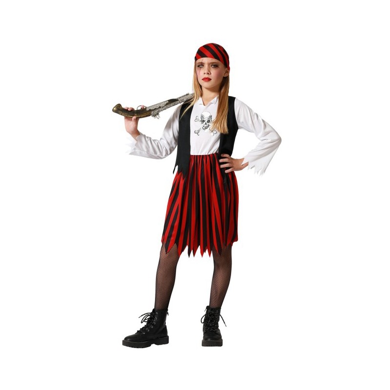 Disfraz Pirata Rojo y Negro para Niña