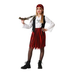 Disfraz Pirata Rojo y Negro para Niña