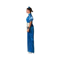Disfraz china kimono azul mujer adulto