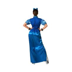 Disfraz china kimono azul mujer adulto