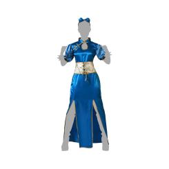 Disfraz china kimono azul mujer adulto