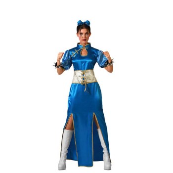 Disfraz china kimono azul mujer