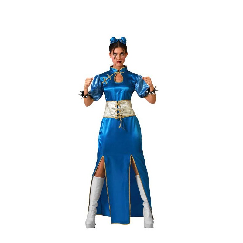 Disfraz china kimono azul mujer