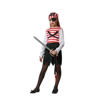 Disfraz de Pirata Rayas para Niña