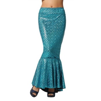 Falda de Sirena Azul con Escamas