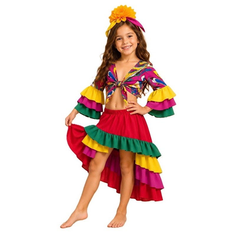 Disfraz de Cubana Tropical para Niña