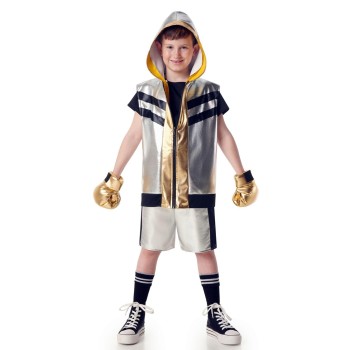 Disfraz de Boxeador Plateado Infantil