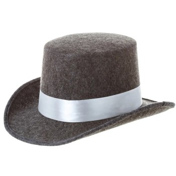 Sombrero Gris Con Cinta Negra