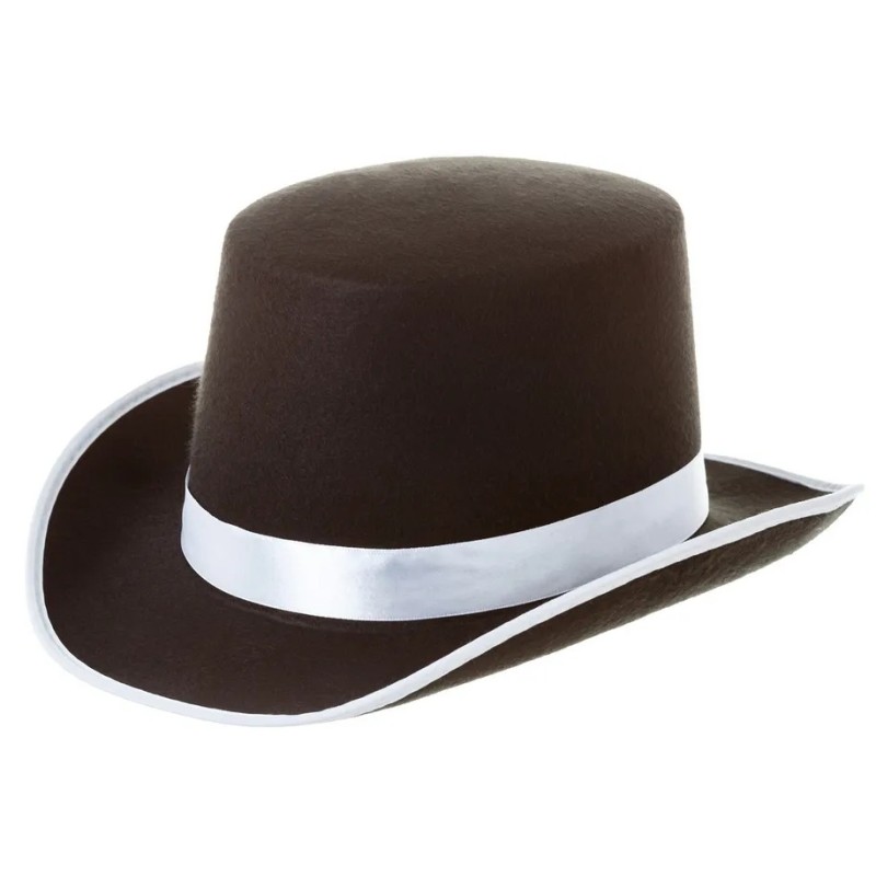 Sombrero Negro con Cinta Blanca