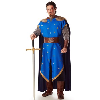 Disfraz de Caballero Medieval Azul para Hombre