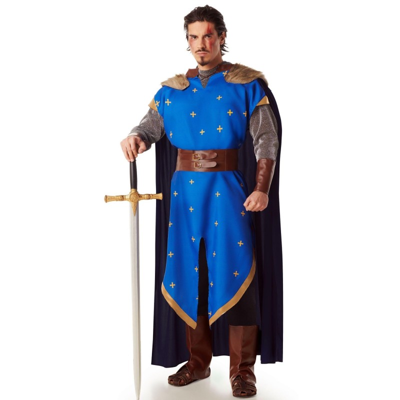 Disfraz de Caballero Medieval Azul para Hombre