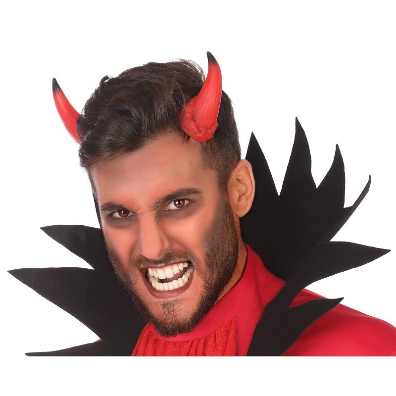 Diadema Cuernos de Demonios Halloween Rojo