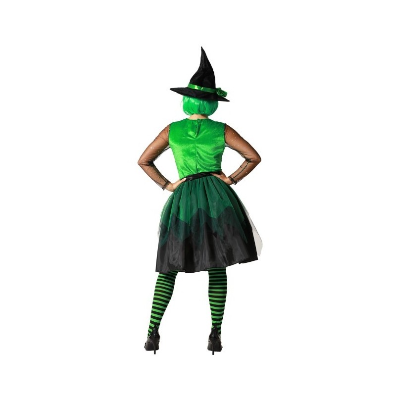Disfraz de Bruja Verde con Sombrero y Lazo para...
