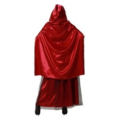Disfraz caperucita sangrienta con capa, faja y vestido largo para adulto
