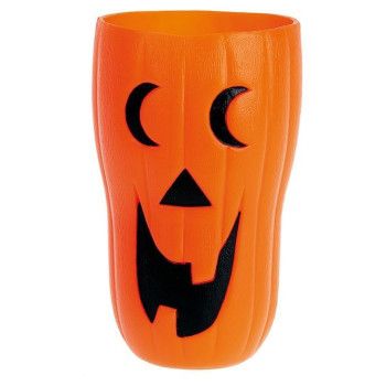 Vaso Calabaza 14 cm - Complementos y Accesorios para tu Disfraz de Halloween - MisterDisfraz.com