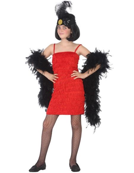 Disfraz de Charlestón Rojo para Niña - Disfraces para Espectáculos Infantiles - MisterDisfraz.com