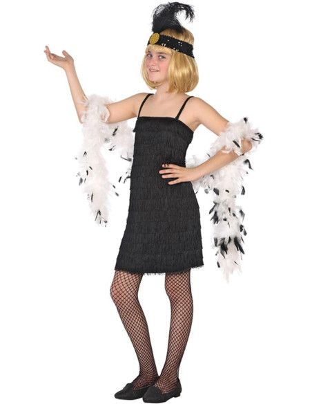 Disfraz de Charlestón Negro para Niña - Disfraces para Espectáculos Infantiles - MisterDisfraz.com