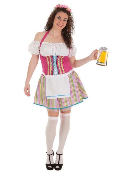 Disfraz de Alemana Rayas para Mujer - Disfraces Oktoberfest - MisterDisfraz.com