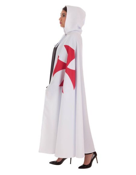 Capa Templario Medieval Blanca para adulto