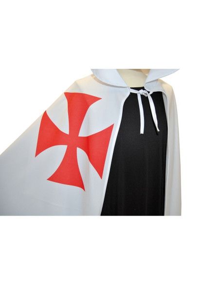 Detalle - Capa Templario Medieval Blanca para adulto