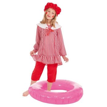 Disfraz de Bañista rayas para niña - Disfraces para Espectáculos Infantiles - MisterDisfraz.com