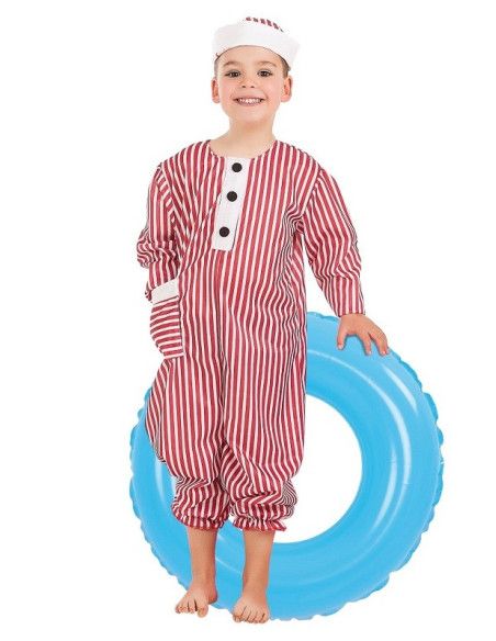 Disfraz de Bañista Rayas  para niño - Disfraces para Espectáculos Infantiles - MisterDisfraz.com