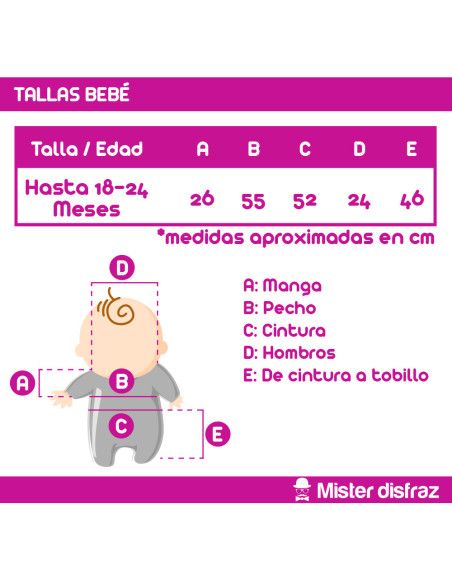 Tallas Disfraz de Monito Blas Bebé - Disfraces de Animales para Bebés - MisterDisfraz.com