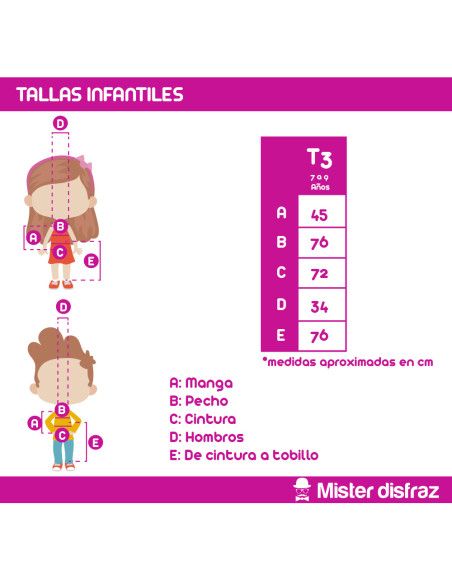 Tallas Disfraz de Pirata Bucanera para Niña - Disfraces de Pirata y de Mosquetero para niñas y niños - MisterDisfraz.com