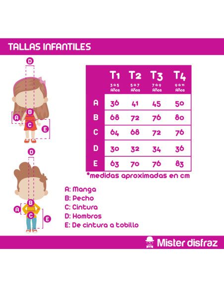 Tallas Disfraz de Calamar Rojo Infantil - Disfraces para Niños y Niñas de Animales Infantiles - MisterDisfraz.com