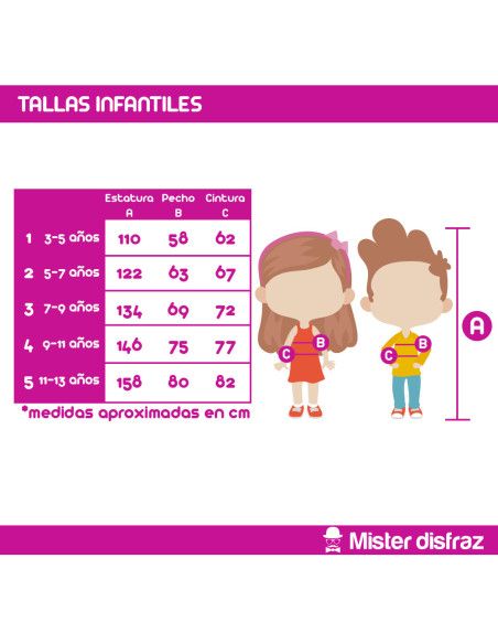 Tallas Disfraz de Dama León Niña - Disfraces Medievales para Niña y Niño - MisterDisfraz.com