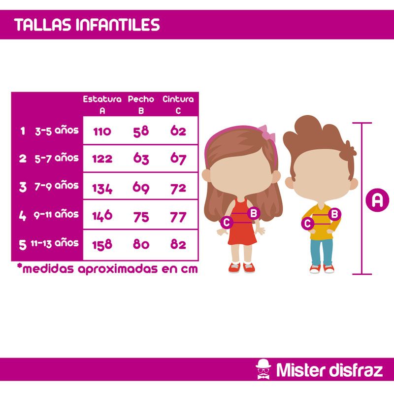 Tallas Disfraz de Bodeguero Niño - Disfraces Medievales para Niña y Niño - MisterDisfraz.com